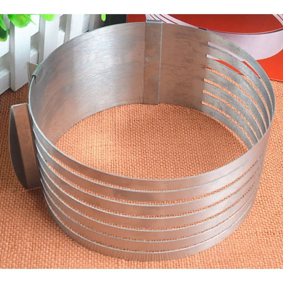 DIY Регулируемая Выдвижной круговое кольцо Нержавеющая сталь торт слоистых Slicer