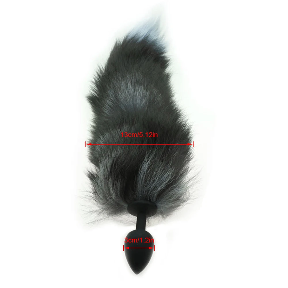 Silicone Butt Plug Black Fox Tail Anal Smooth Fur Faux Dog Sex Toys For Women Adult Games Products | Красота и здоровье