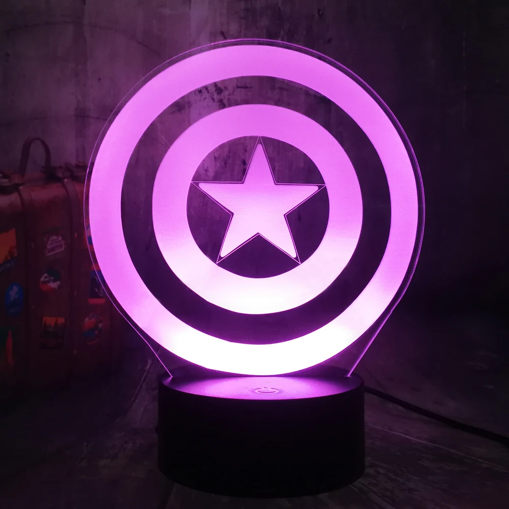 Marvel Legends первый Мстители Капитан Америка Щит 3D Оптическая иллюзия Ночной