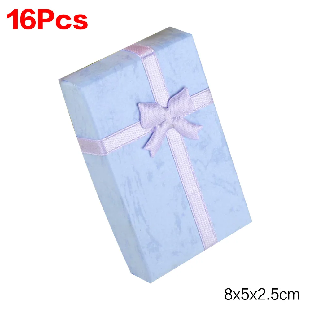 ES4572 Горячая распродажа 16 шт./лот 8*5*2,5 см ювелирные изделия Серьги Браслет Кольцо Подарочная коробка Черный квадрат коробка лук чехол посылка - Цвет: ES4572