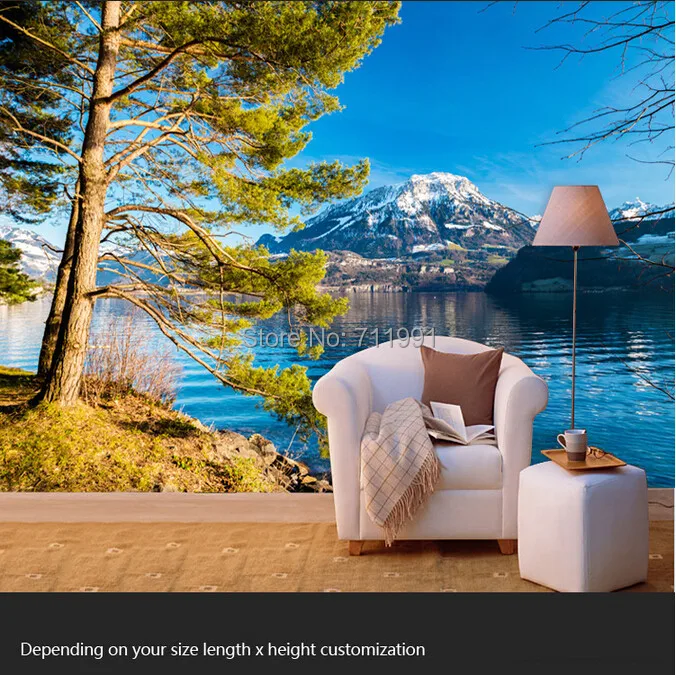 

Free shipping custom 3D large mural background wallpaper bedroom living room sofa entrance landscape and pastoral forest