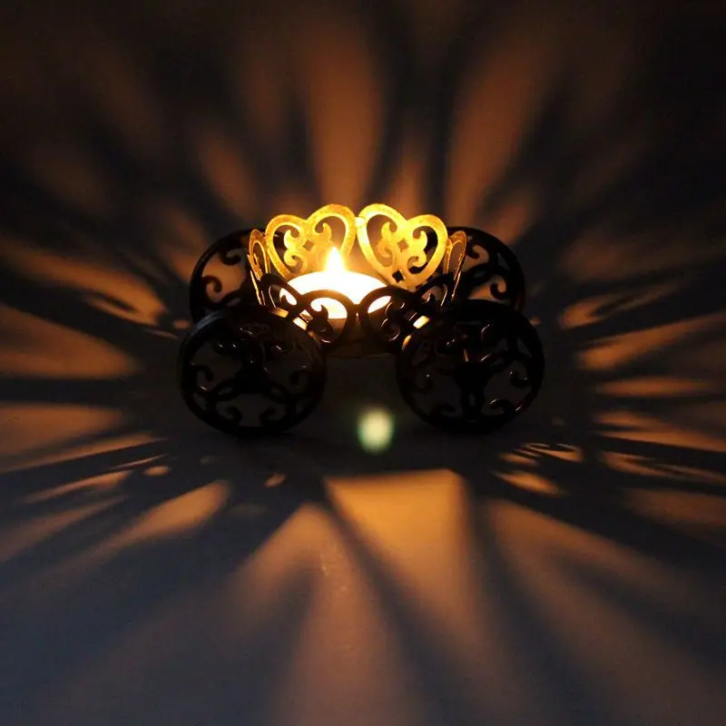 Креативный металлический подсвечник полые украшения для свечи держатель