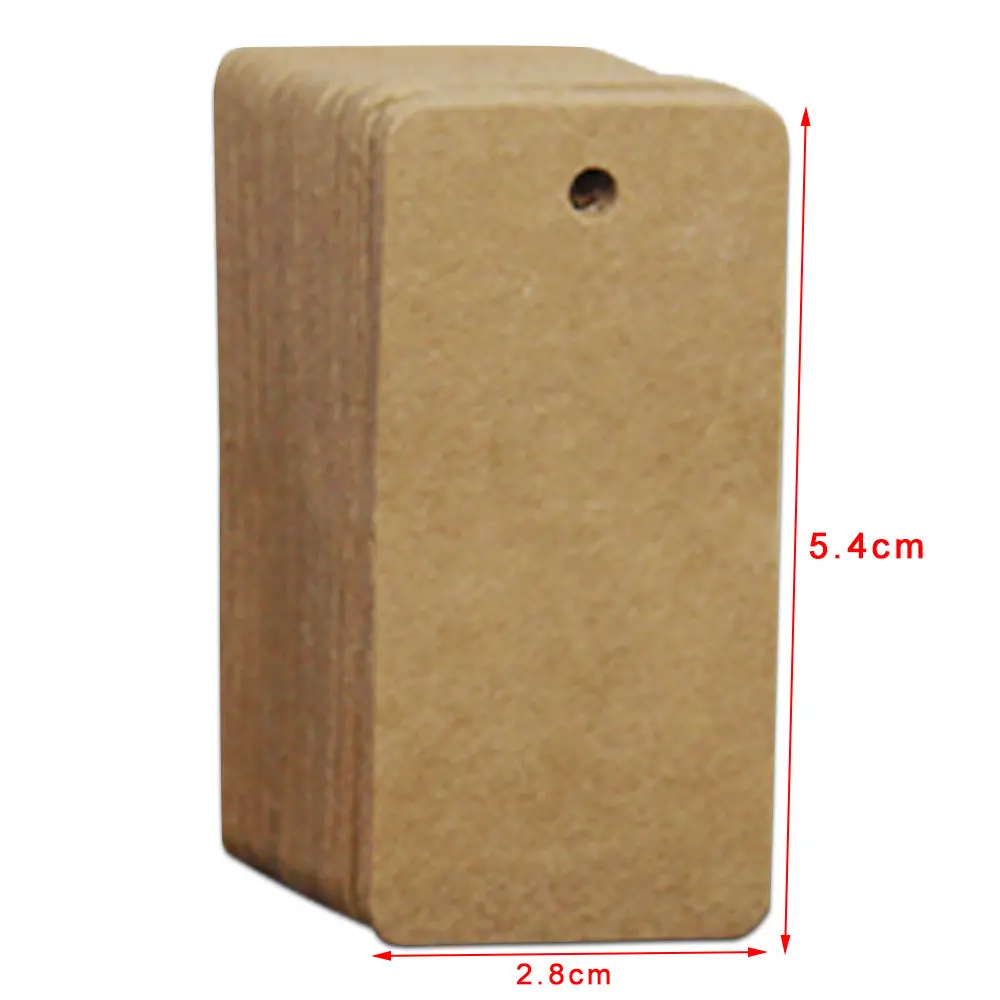 28x54mm Rectangle 100 шт/партия крафт-бумага пустой подарок цена ручная нарисованная бирка багаж сувенир для свадебной вечеринки карточки для заметок упаковочные этикетки - Цвет: 28x54mm Rectangle