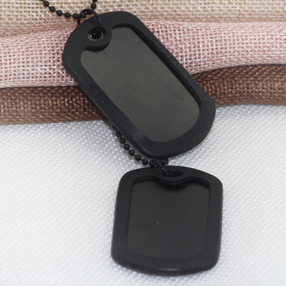 Черный четыре составных двойной карты американских солдат бренд dog tag ожерелье