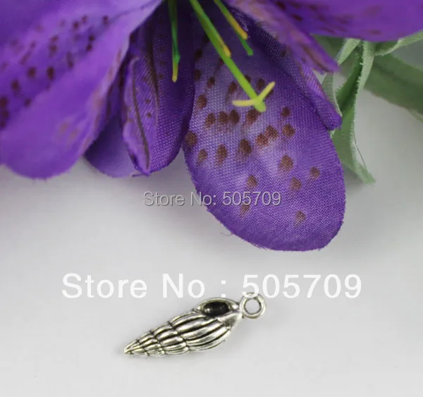 

120Pcs Tibetan silver slender conch charms A17558