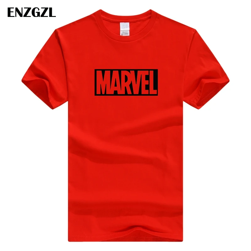 ENZGZL одежда летние футболки мужские MARVEL хлопок короткий рукав Футболка облегающая Мужская футболка с круглым вырезом XS S M L XL уличная одежда - Цвет: D-RED