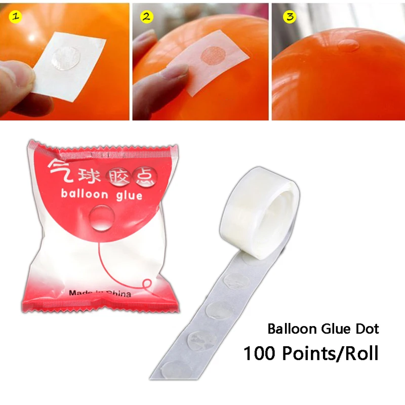 100 points roll glue Практичный 100 шт. клей для воздушных шаров точечная фольга, латекс воздушный шар фиксация жевательной резинки воздушные шары надувные игрушки Свадебная вечеринка день рождения Декорация - Цвет: 100 points roll glue