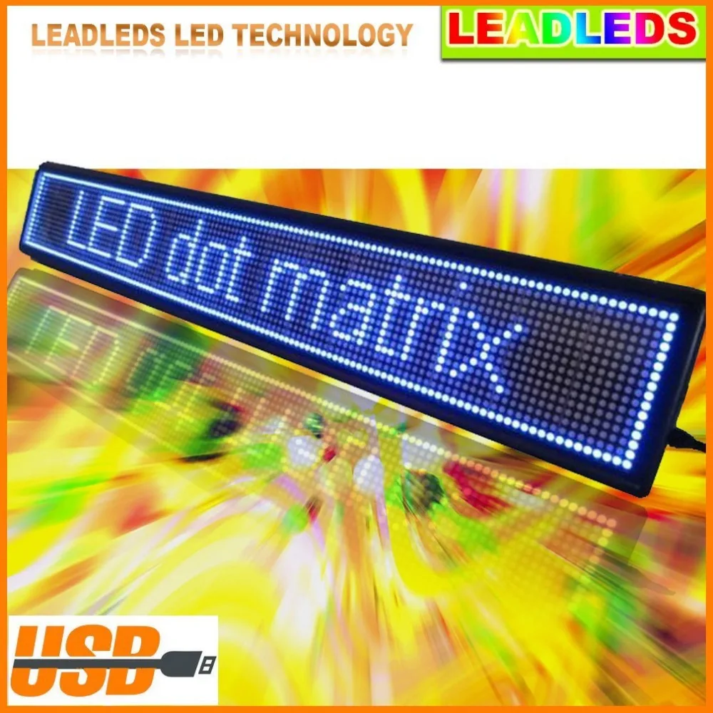 USB Программируемый рекламный светодиодный дисплей вывеска чистый синий цвет