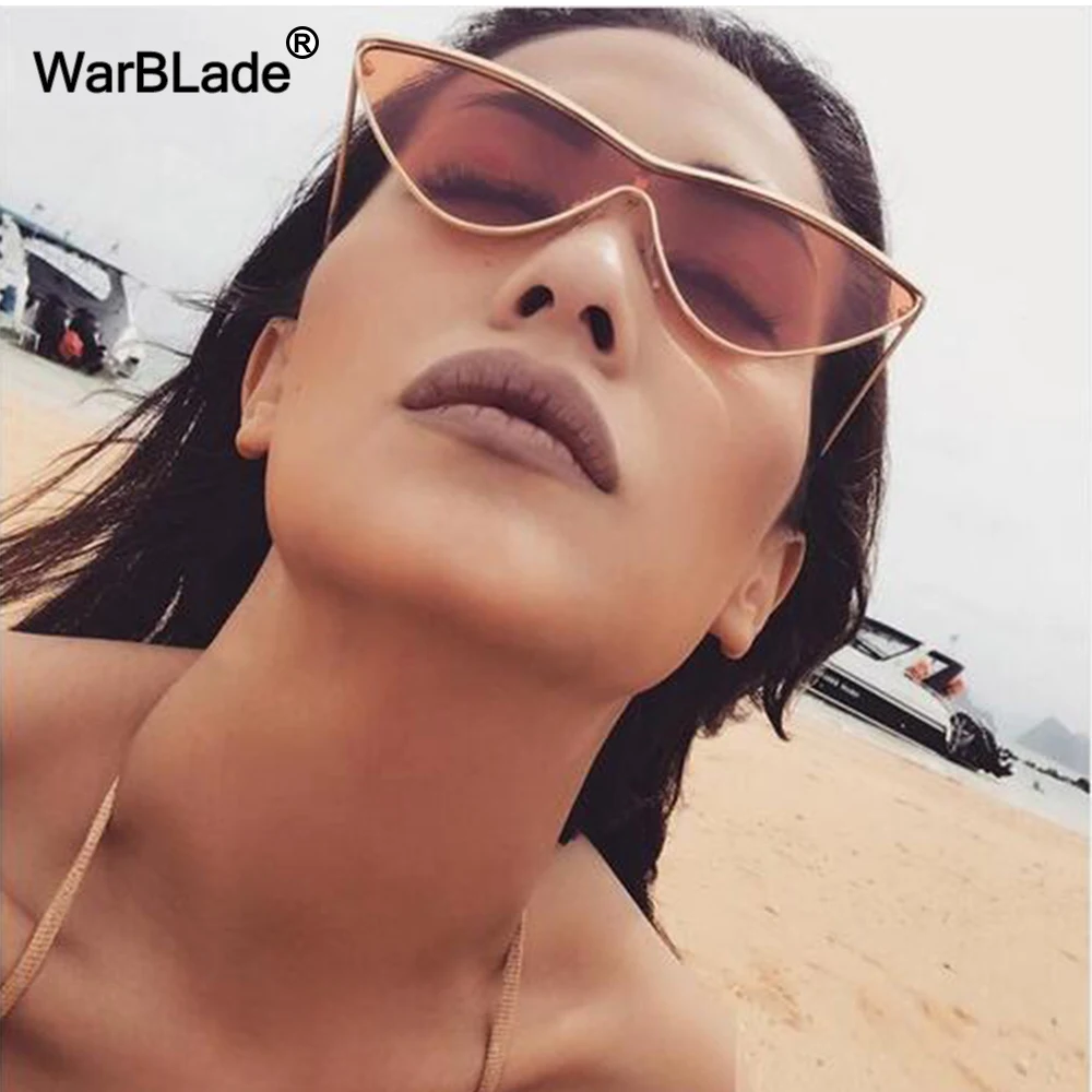 Sexy Cat Eye Sunglasses Women Eyewear Metal Frame Triangle Vintage Shades Sun Glasses Female UV400 2018 WarBLade | Аксессуары для