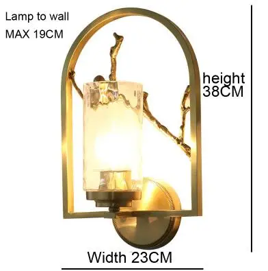 1 headed wall lamp Птичье гнездо Золотой светодиодный подвесной светильник-люстра Подвесная стеклянная медный канделябр светильник светодиодный светильник для фойе гостиной - Цвет абажура: 1 headed wall lamp