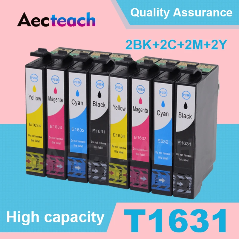 

8 Pcs 16 T1631 Ink Cartridge For Epson WorkForce WF-2010 WF-2510 WF-2520 WF-2530 WF-2540 WF-2630 WF2650 WF-2660 Printer T1621