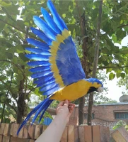 beautiful blue feathers parrot spreading wings 45x60cm model artificial bird handicraft prophome garden decoration gift p1927