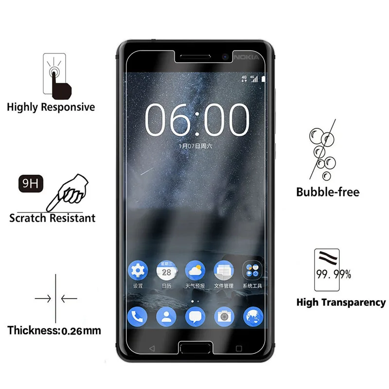 2 шт MRGO закаленное стекло для Nokia 6 5 3 защитная пленка экрана телефона 2017