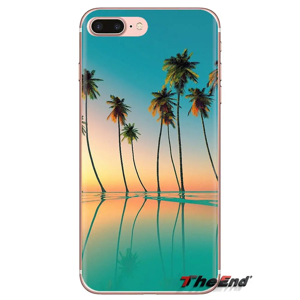 Soft TPU Cover For Xiaomi Mi3 Samsung A10 A30 A40 A50 A60 A70 Galaxy S2 Note 2 Grand Core Prime Tropical Beach Palm leaves Trees |