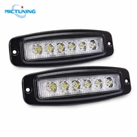 mictuning 7 3 18w led work light bar rear driving backup reverse lamps for jeep off road suv atv tractor single row flood pods