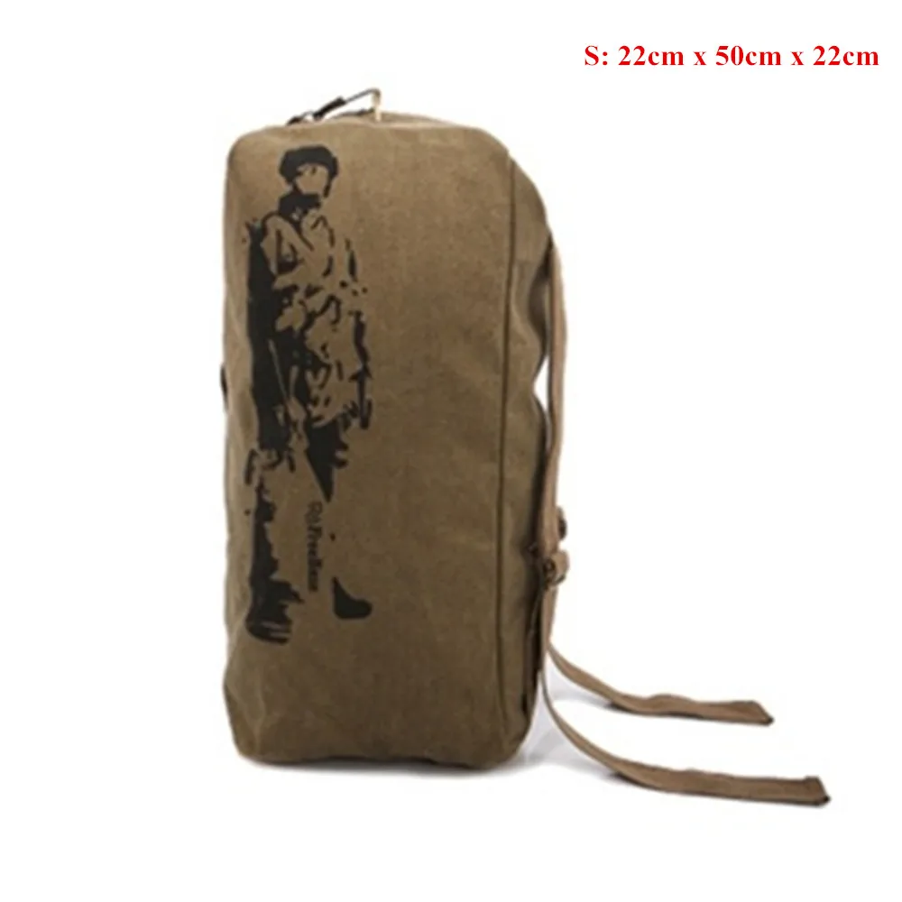 Khaki S Новинка, 3 размера, уличная парусиновая спортивная сумка на плечо, унисекс, армейский военный рюкзак, походный рюкзак для кемпинга, рюкзак для путешествий, Портативная сумка для багажа - Цвет: Khaki S