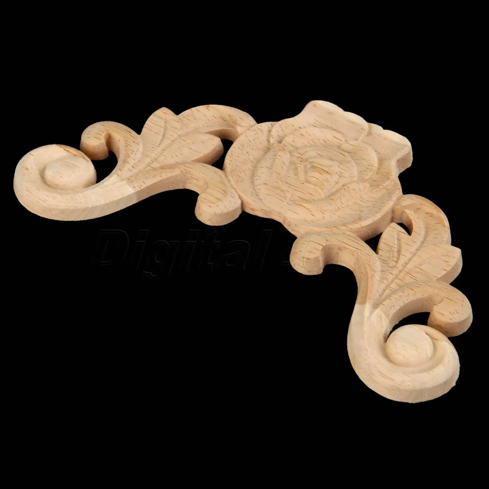 Европейская деревянная резная угловая аппликация Неокрашенная рамка дверная