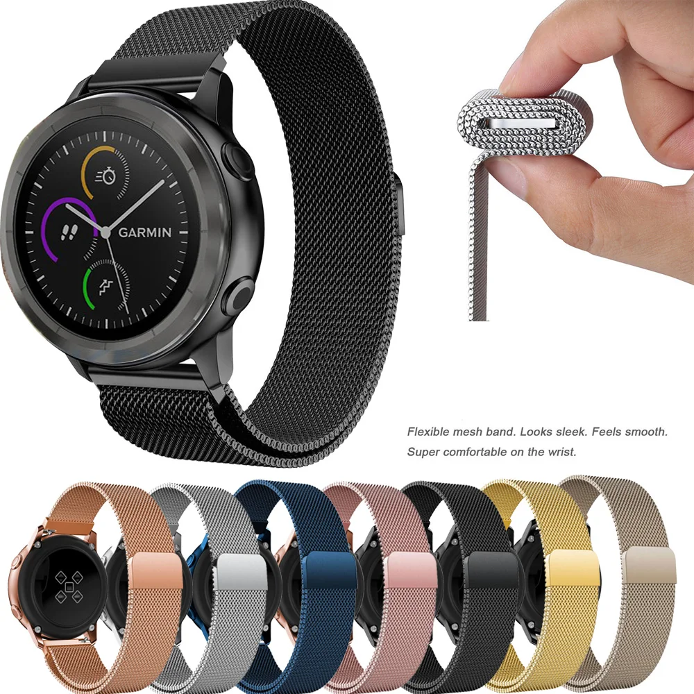20 мм Миланская петля магнитный ремешок на запястье для Garmin Forerunner 245 245M Music 645 часов
