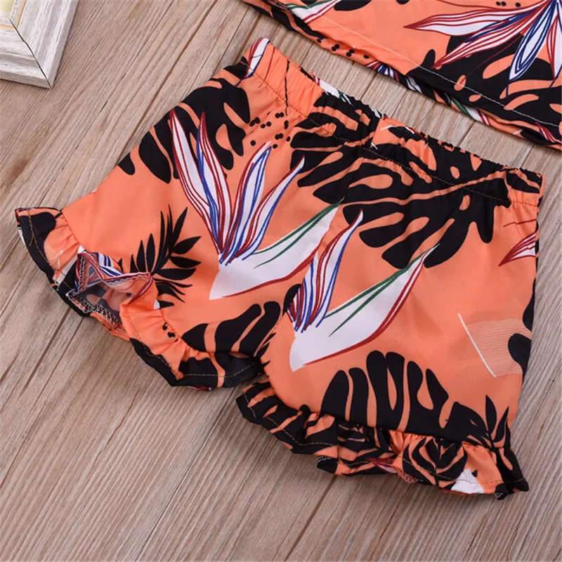 Летняя хлопковая одежда для маленьких девочек детская укороченный топ с