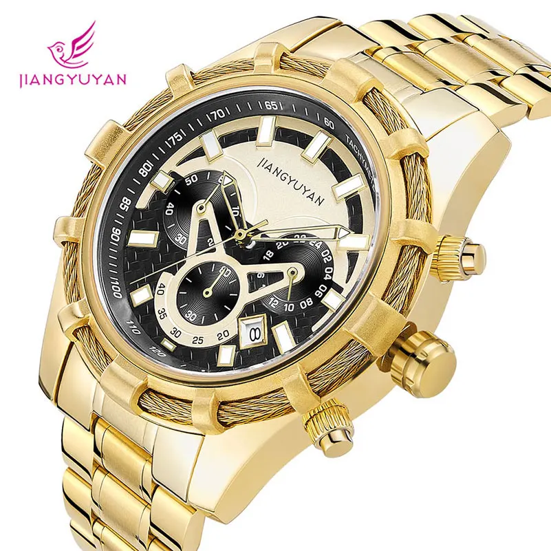 Часы наручные мужские кварцевые из нержавеющей стали модные роскошные с