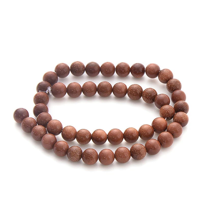 Золотой песчаник Neovivi коричневый Блестящий Круглый бисер 4 мм 6 8 10 бусины из