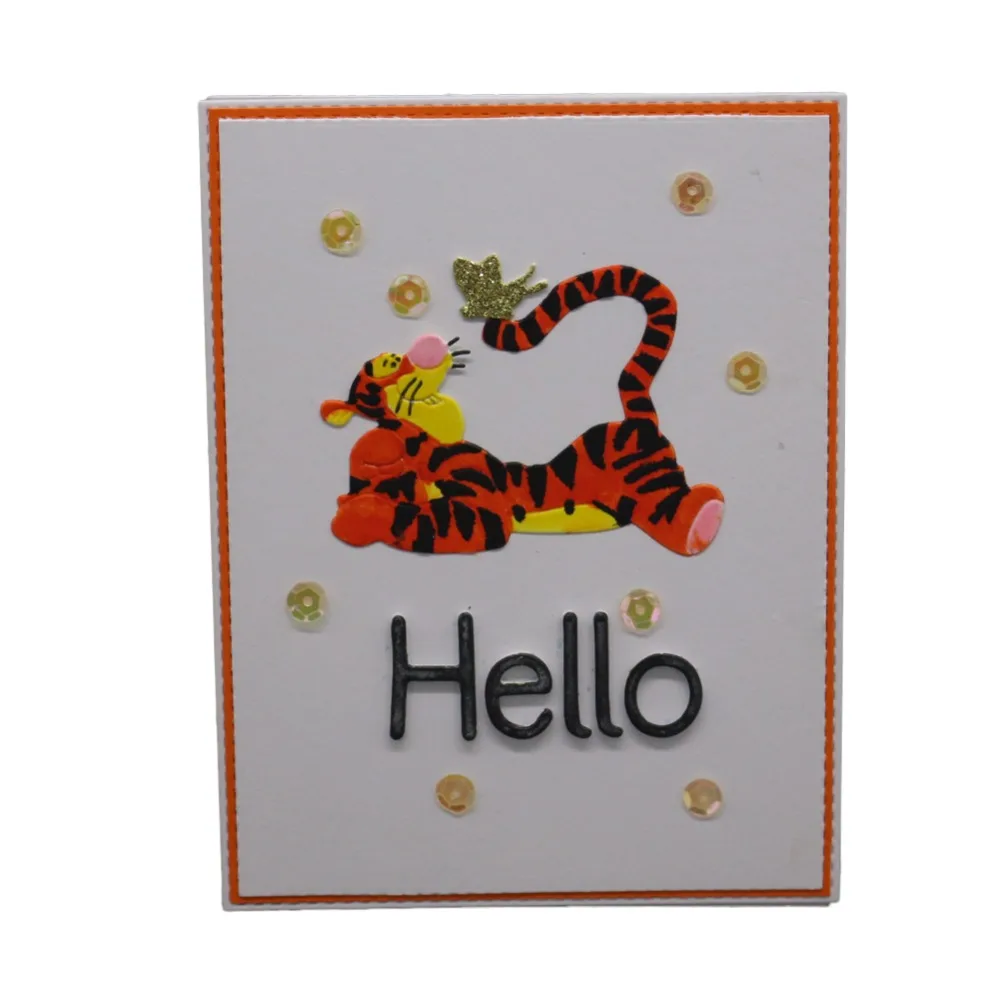 Набор металлических штампов с тигром и бабочками штампы для скрапбукинга