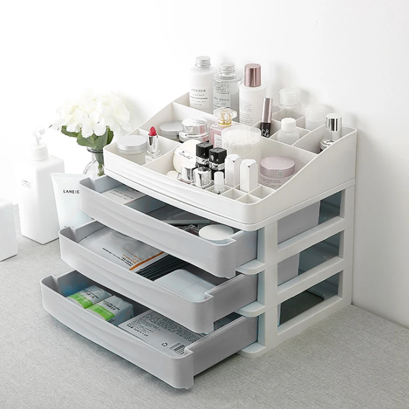 Пластиковый ящик для хранения косметики женская модная косметическая коробка