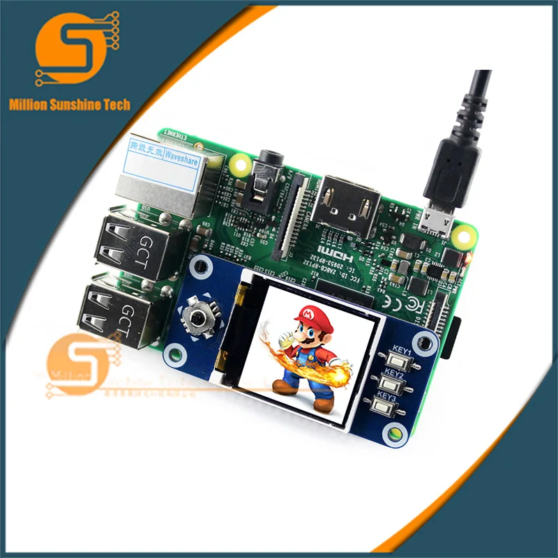 Raspberry Pie Raspberry Pi 1,44 дюймов ЖК-Плата расширения SPI интерфейс с джойстиком клавиатуры мини-дисплей