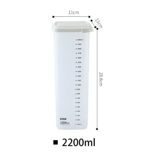 2200ML Высокое качество пластиковые герметичные банки, кухонный ящик для хранения, прозрачная пищевая канистра, сохраняющая свежесть, прозрачный контейнер - Цвет: 2200ML