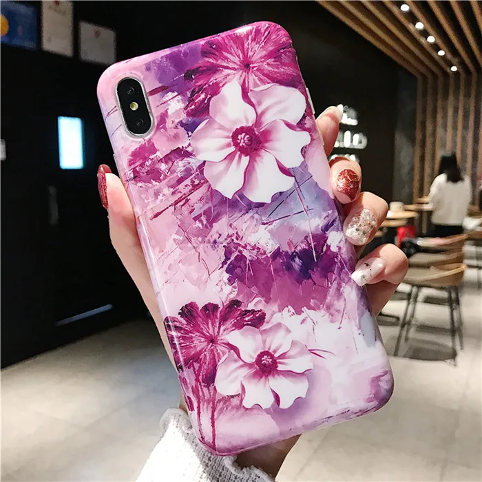 H Мраморный чехол для телефона для iphone 7 чехол Роскошный мягкий силиконовый чехол для iphone 6 6s 7 8 Plus X iphone XR XS Max чехол Fundas Capa - Цвет: H
