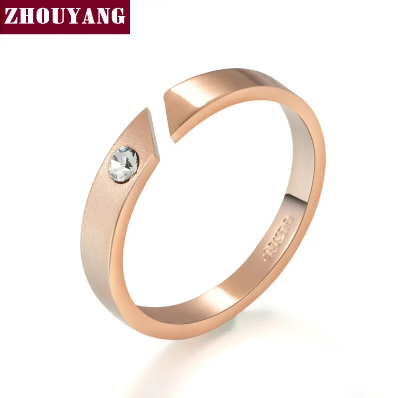 RoseGold Высокое качество, выразительное кольцо из розового золота, ювелирные изделия с австрийским кристаллом, полные размеры ZYR097 ZYR096 - Цвет основного камня: RoseGold