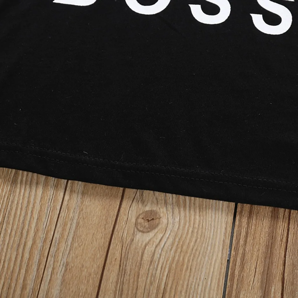 Летний детский хлопковый мини свитшот с надписью Boss для мальчиков и девочек топы