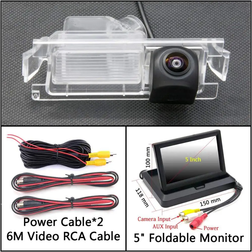 Cam N 5 inch Fold 175 градусов HD камера заднего вида для kia ceed 2 JD Hatch 3d 5d K2 Rio Sedan хэтчбек hyundai Accent Solaris Verna Accent - Название цвета: Cam N 5 inch Fold