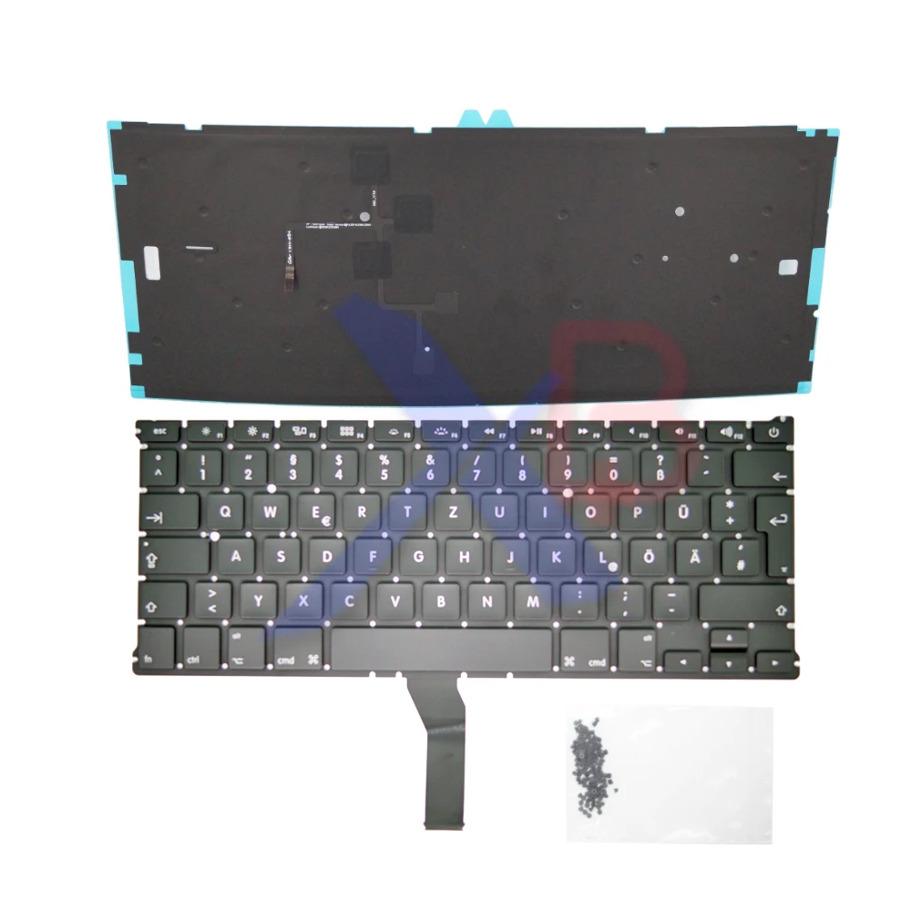 Немецкая клавиатура Deutsch QWERTZ tastaur/подсветка + винты для MacBook Air 13 3 &quotA1369 A1466 2010-2017