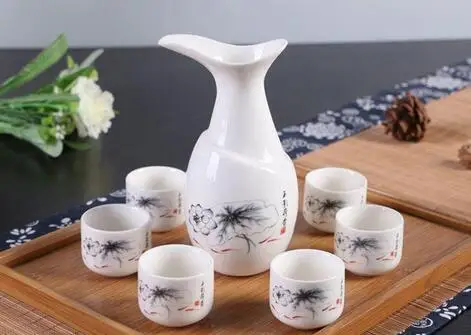 Керамический набор вина костюмы желтый рис графины горшок популярная теплая