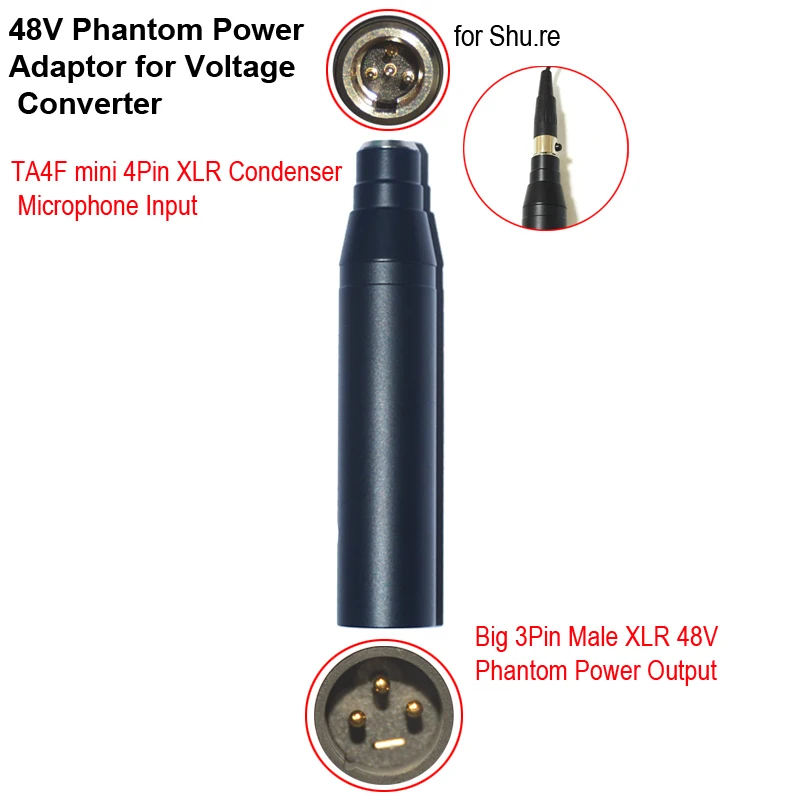 Конденсаторный микрофон MINI XLR TA4F 4 контактный разъем для XLR/XLR 3 48 В адаптер