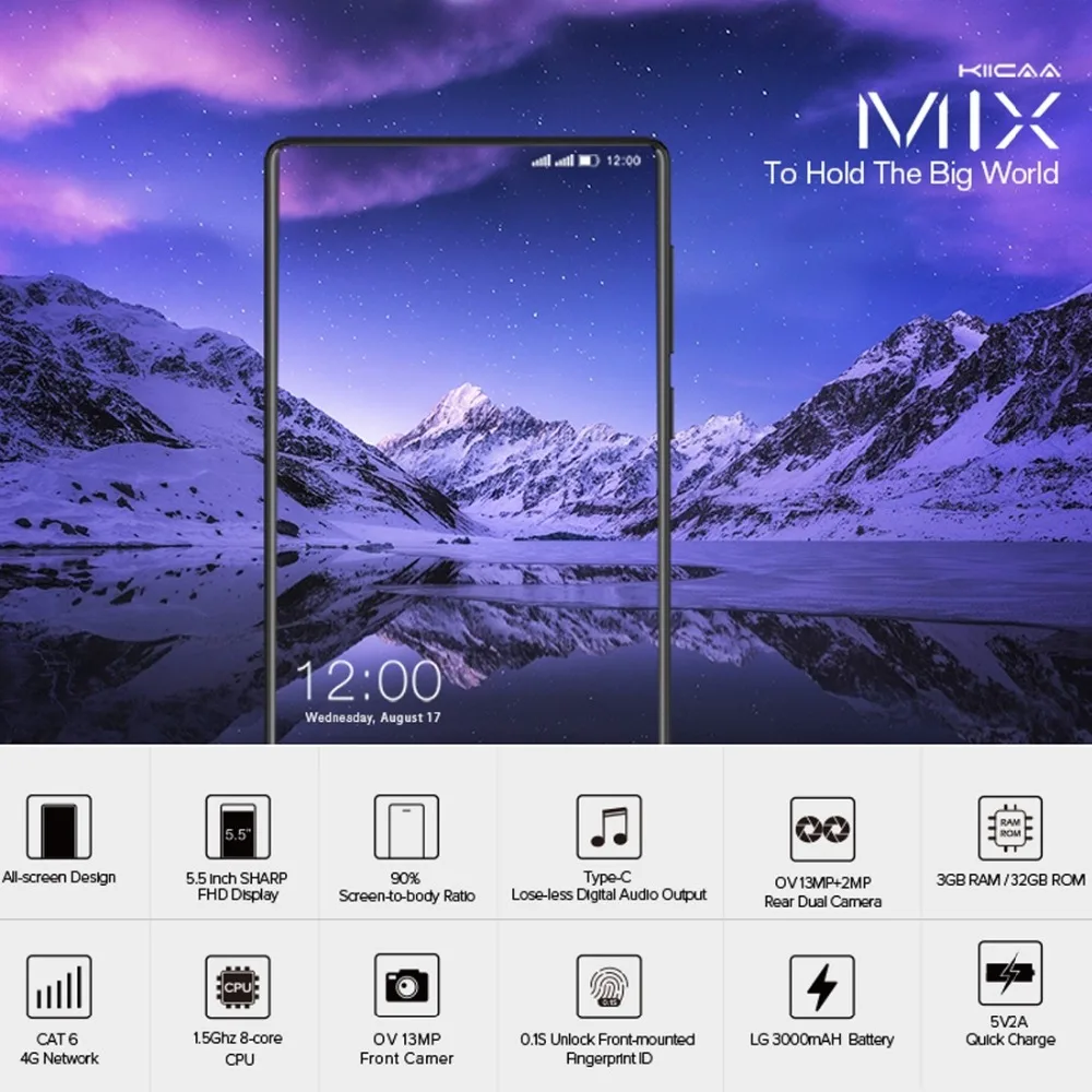 Оригинал Leagoo Kiicaa MIX 4G LTE мобильный телефон 5 ''полный экран MTK6750T Восьмиядерный