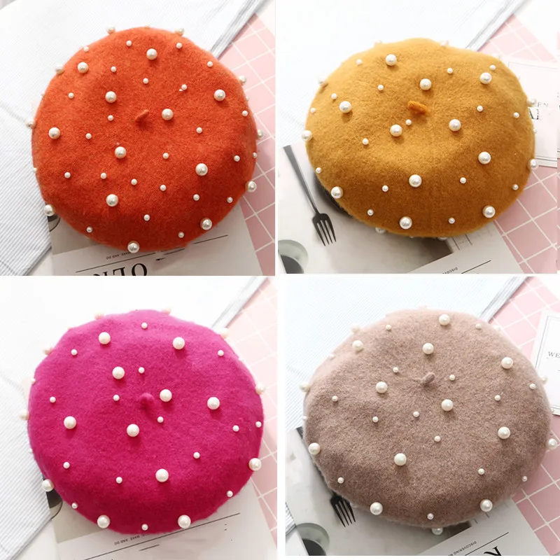 Элегантные женские береты розовые красные оранжевые желтые искусственный