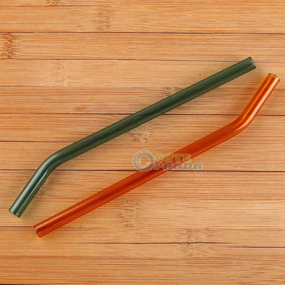 3 шт. соломинки из гнутого стекла для напитков цветные экологически чистые