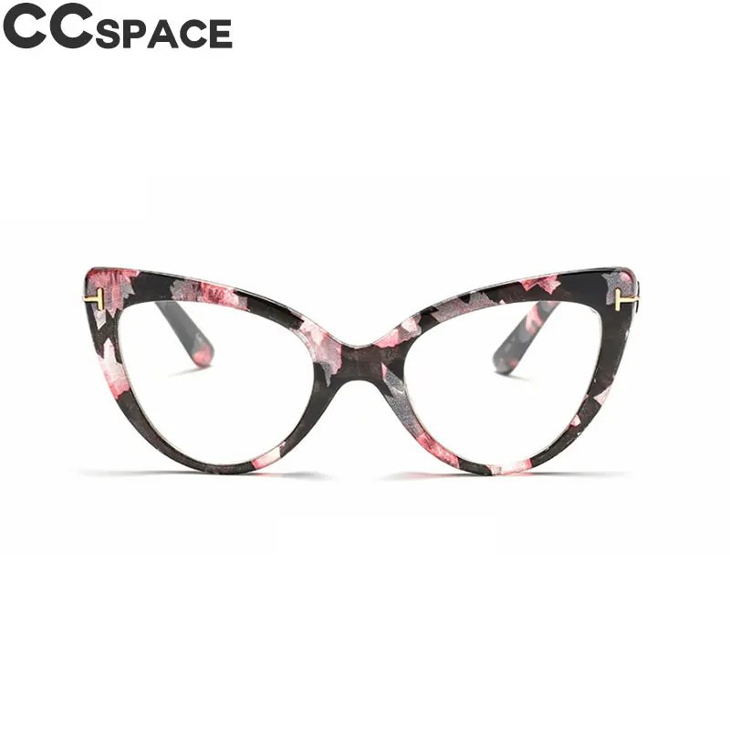 C10 floral clear Женские очки кошачий глаз, оправа, модные компьютерные очки, трендовые стили, оптические 45131 - Цвет оправы: C10 floral clear