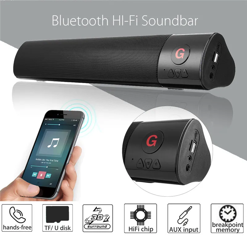 LEORY WM13 Беспроводной Soudbar дома Театр Мини bluetooth Динамик Портативный 1500 мА/ч, 3D стерео объемный MP3 аудио Динамик