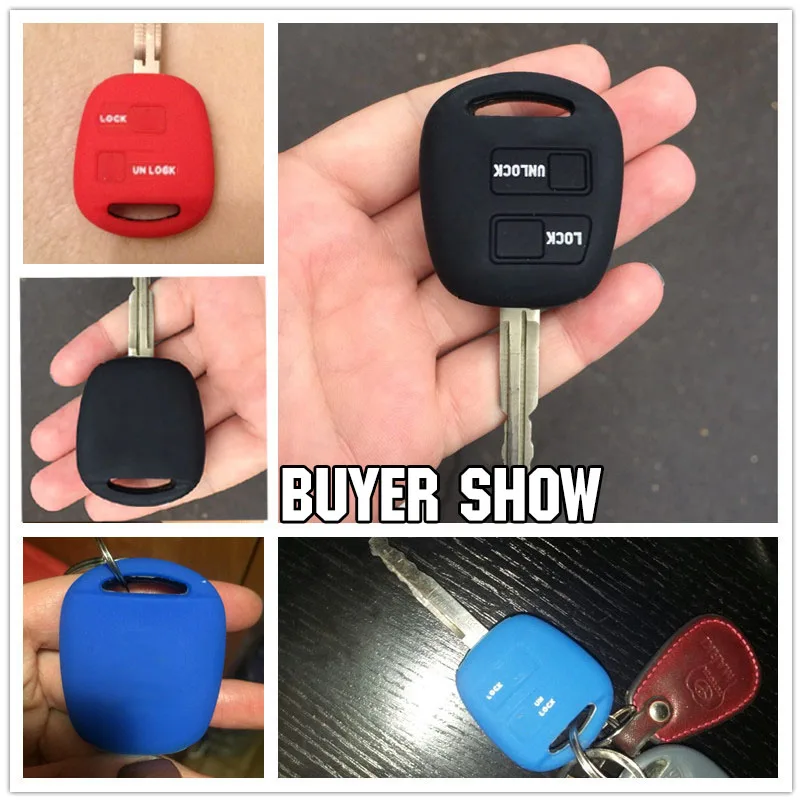 2 кнопки силиконовый чехол для ключей подходит Toyota Yaris Avensis Camry Corolla Carina Prado Prius Rav4