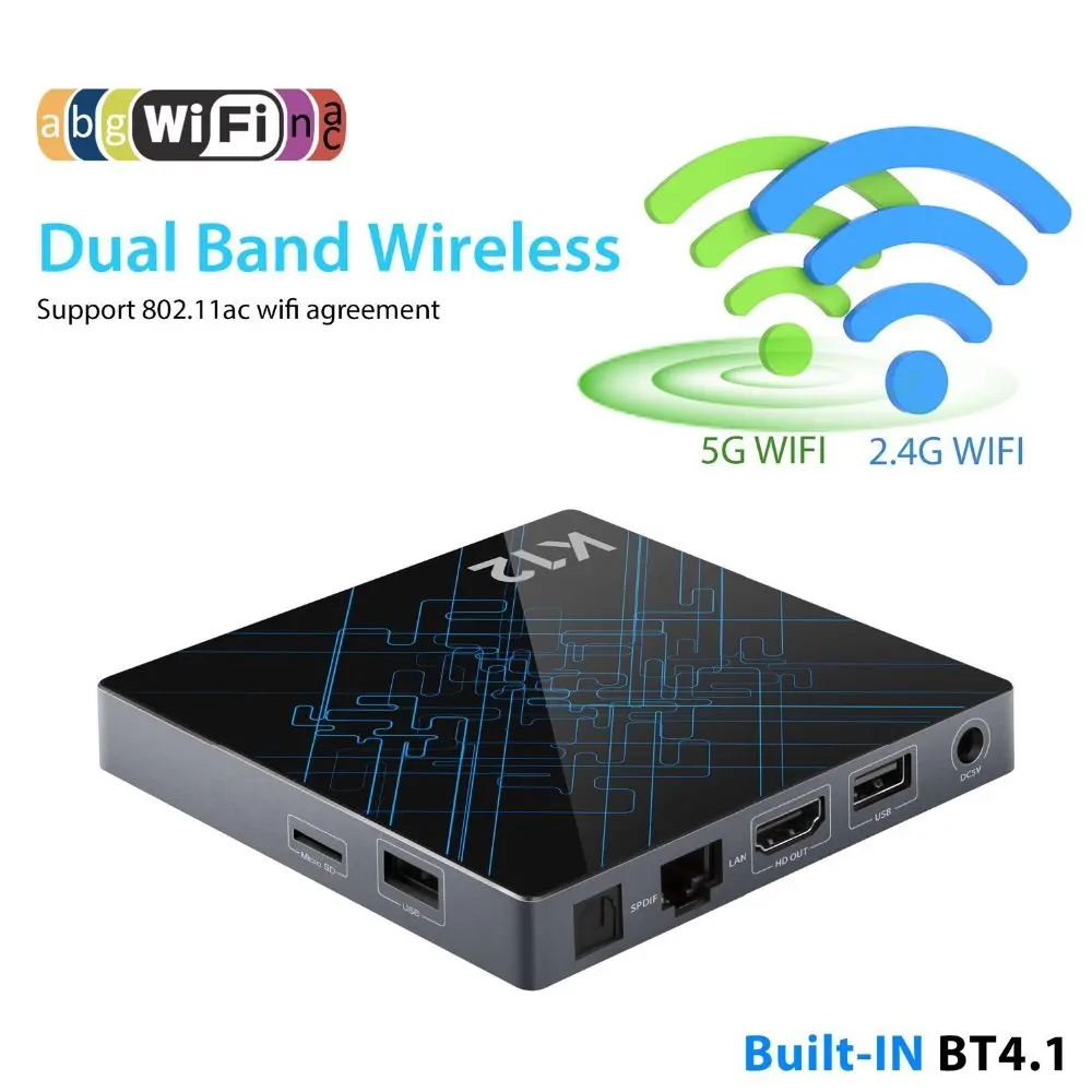 Qacqoc K12 Android 6.0 ТВ Box с Amlogic S912 Octa core 2 г/16 г WI-FI 5 г/ 2.4 Bluetooth4.1 4K2k HD декодирования H.265 Умные