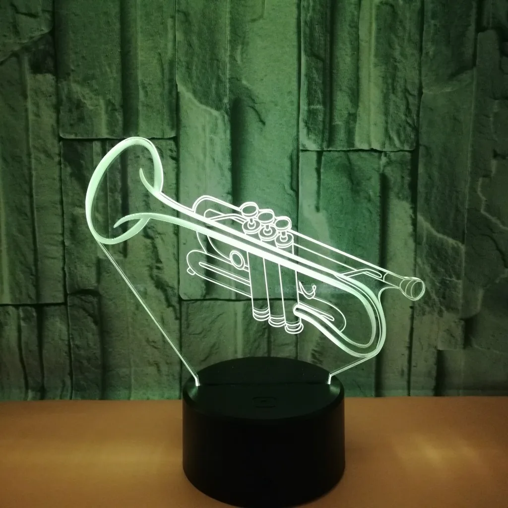 Маленькая сенсорная 3d Ночная лампа с трещинами музыкальные светодиодные стерео