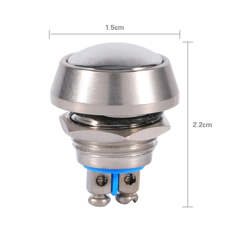 12 мм Мгновенный Переключатель верхняя Водонепроницаемая металлическая кнопка