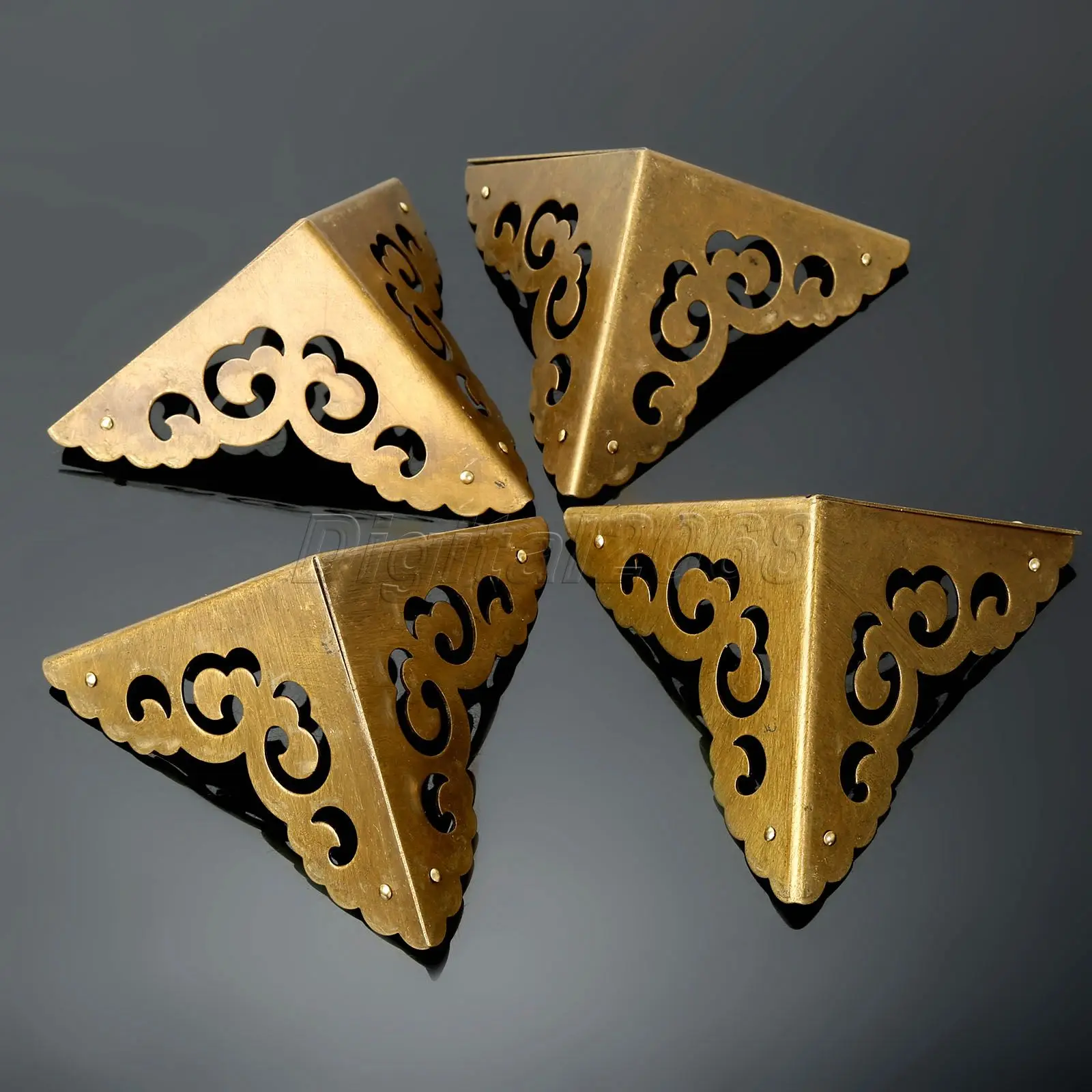 Латунные уголки высокого качества 4 шт. скобы мебель античные медные