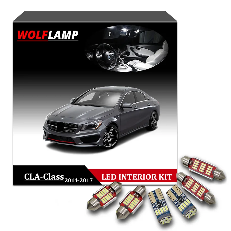 Wolflamp 18 шт. ледяные синие фонасветильник для автомобиля Mercedes Benz CLA 2014 2017 лампа