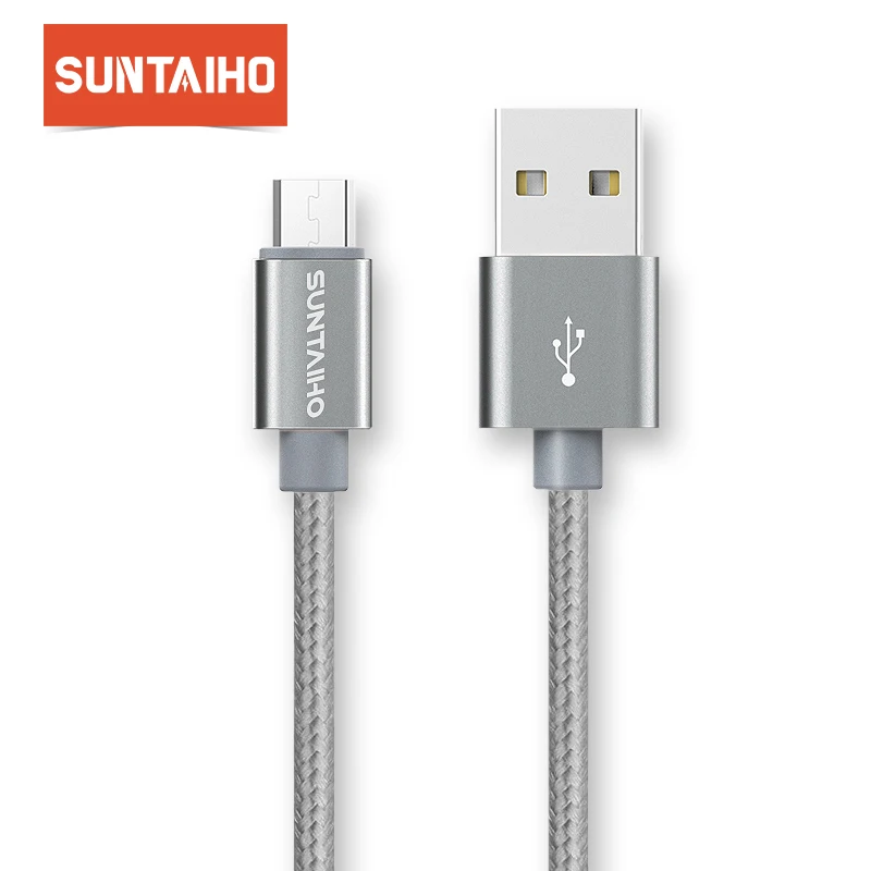 Suntaiho 5 В 2.4A USB к Micro кабель быстро Chaging для samsung Xiaomi Зарядное устройство huawei LG нейлон