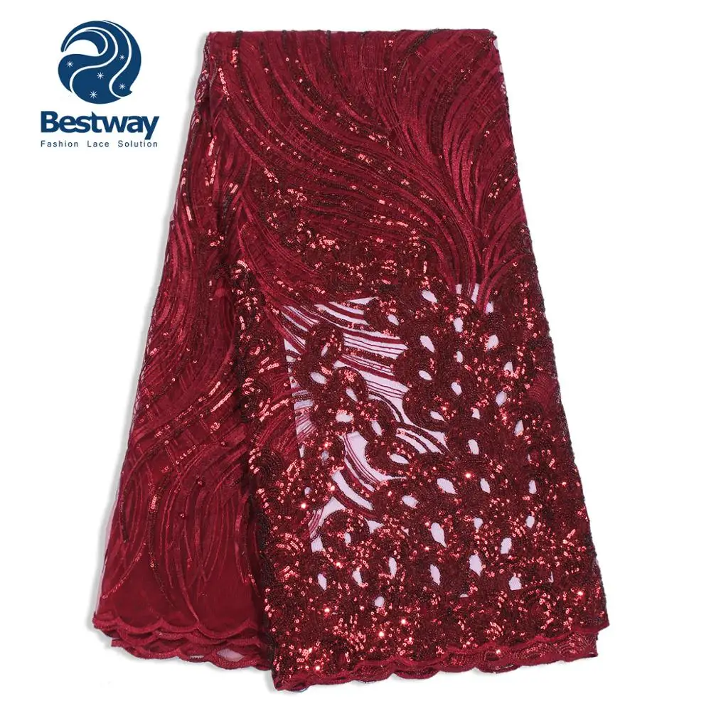 Bestway Тюль французская сетка вышивка пайетки Кружевная Сетка в нигерийском стиле