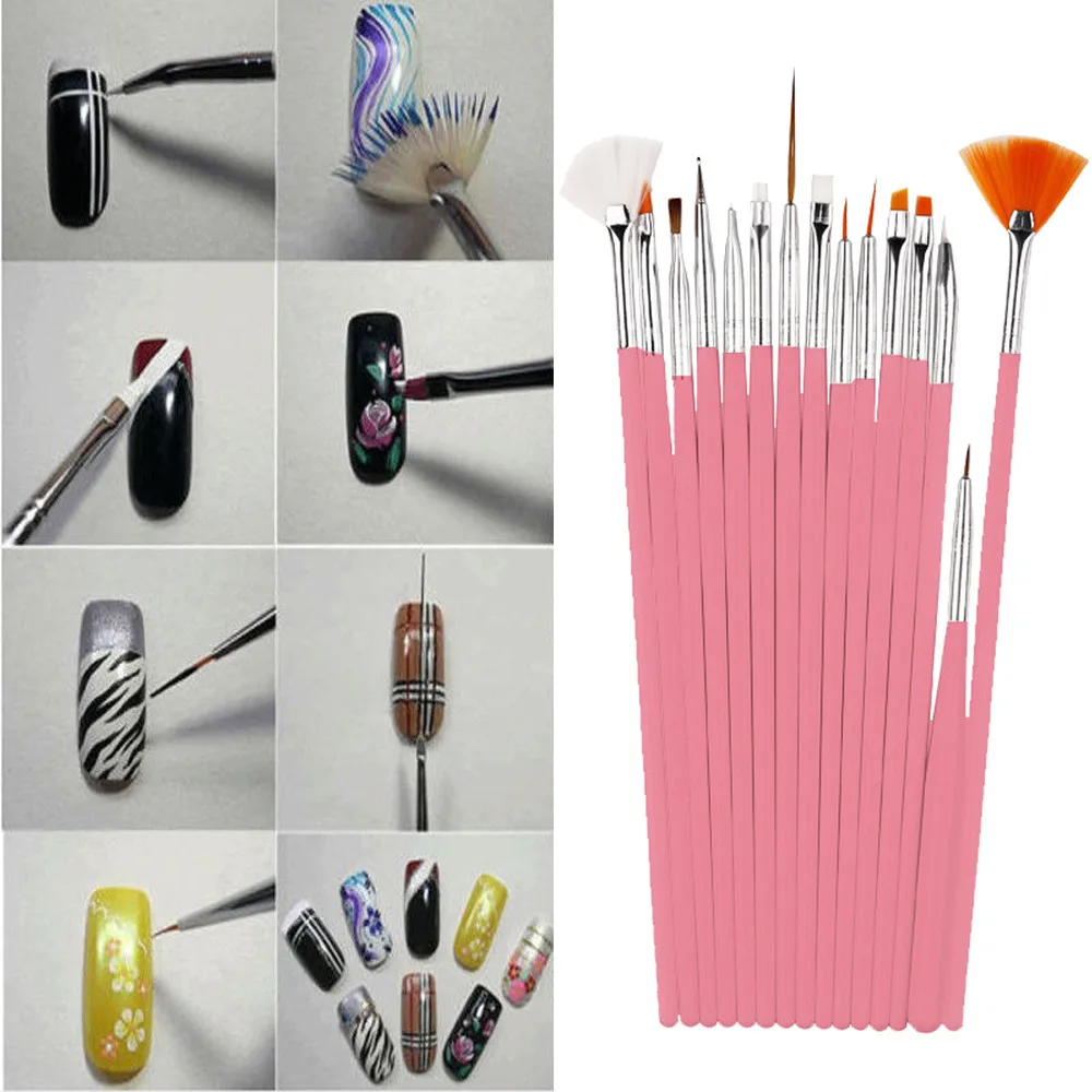 Sticker &amp Decal Special 15PC Nail Art Design Painting Dotting Detailing Pen Brushes Bundle Tool Kit Set P# | Красота и здоровье